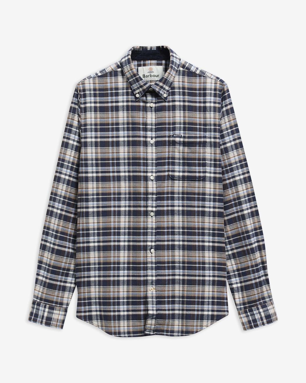 Barbour Blue Check-Pattern Button-Down Shirt for men