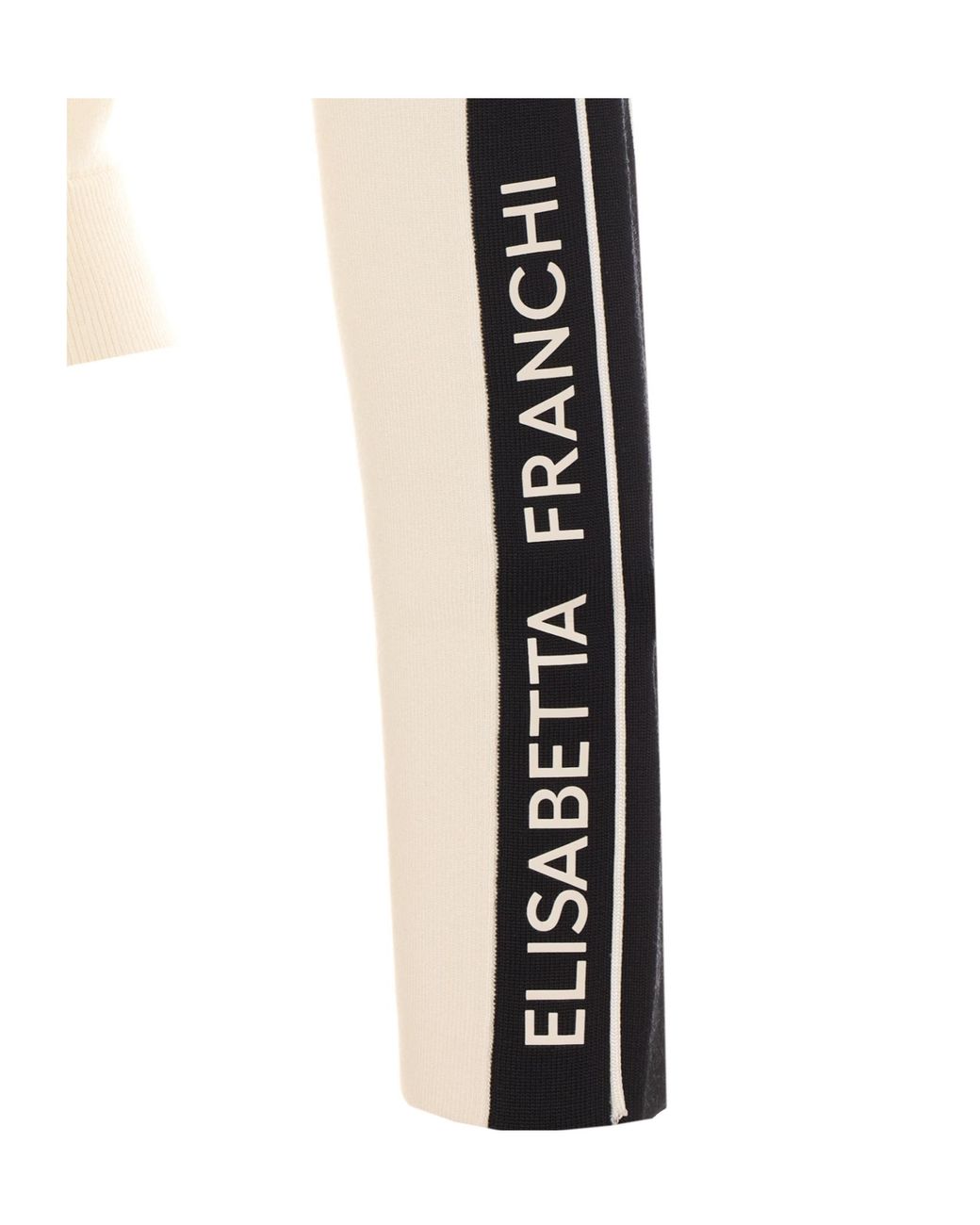 Elisabetta Franchi Natural Logo-Trim Zip Hoodie