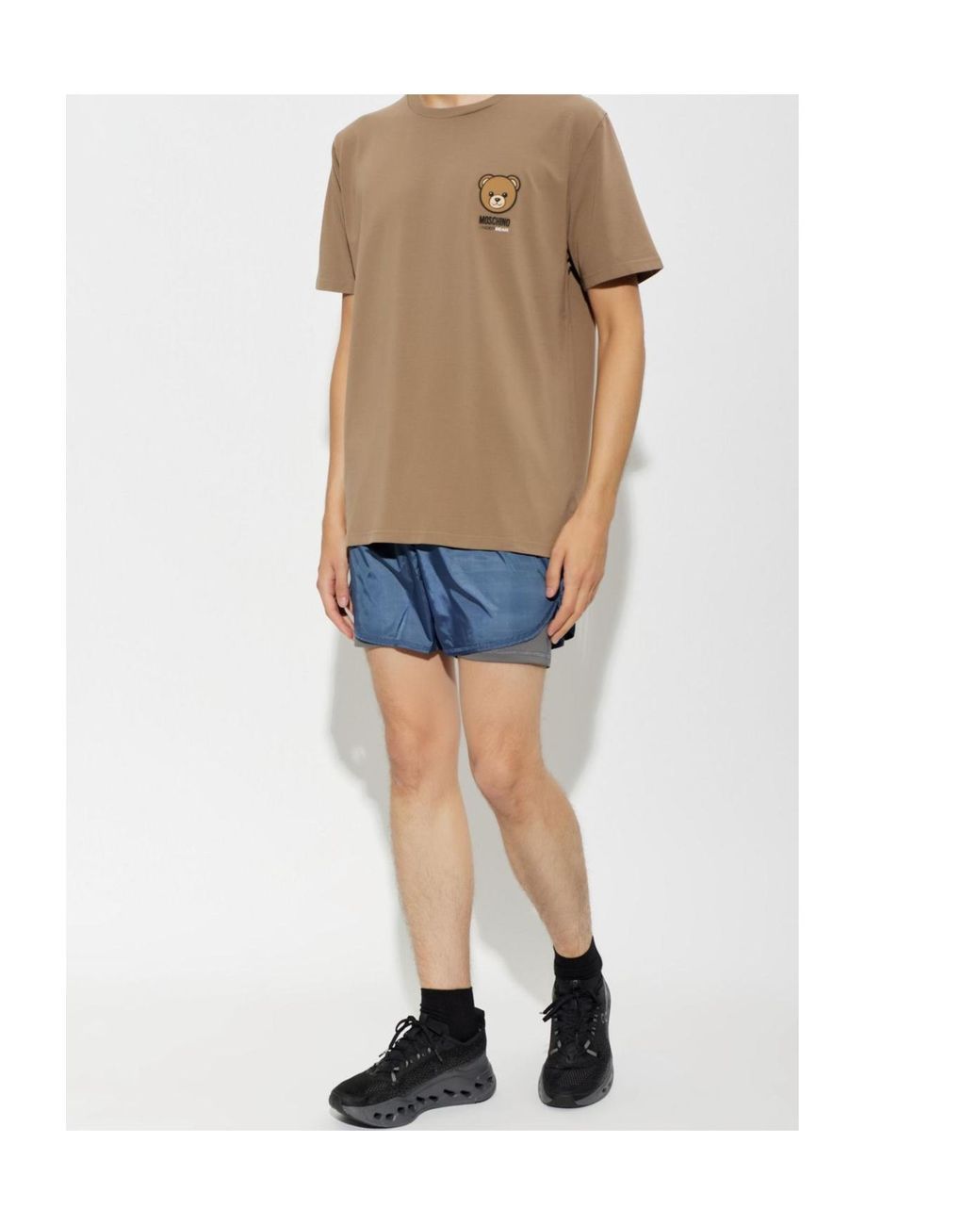 Moschino Natural Bear-Printed Short Sleeved T-Shirt for men