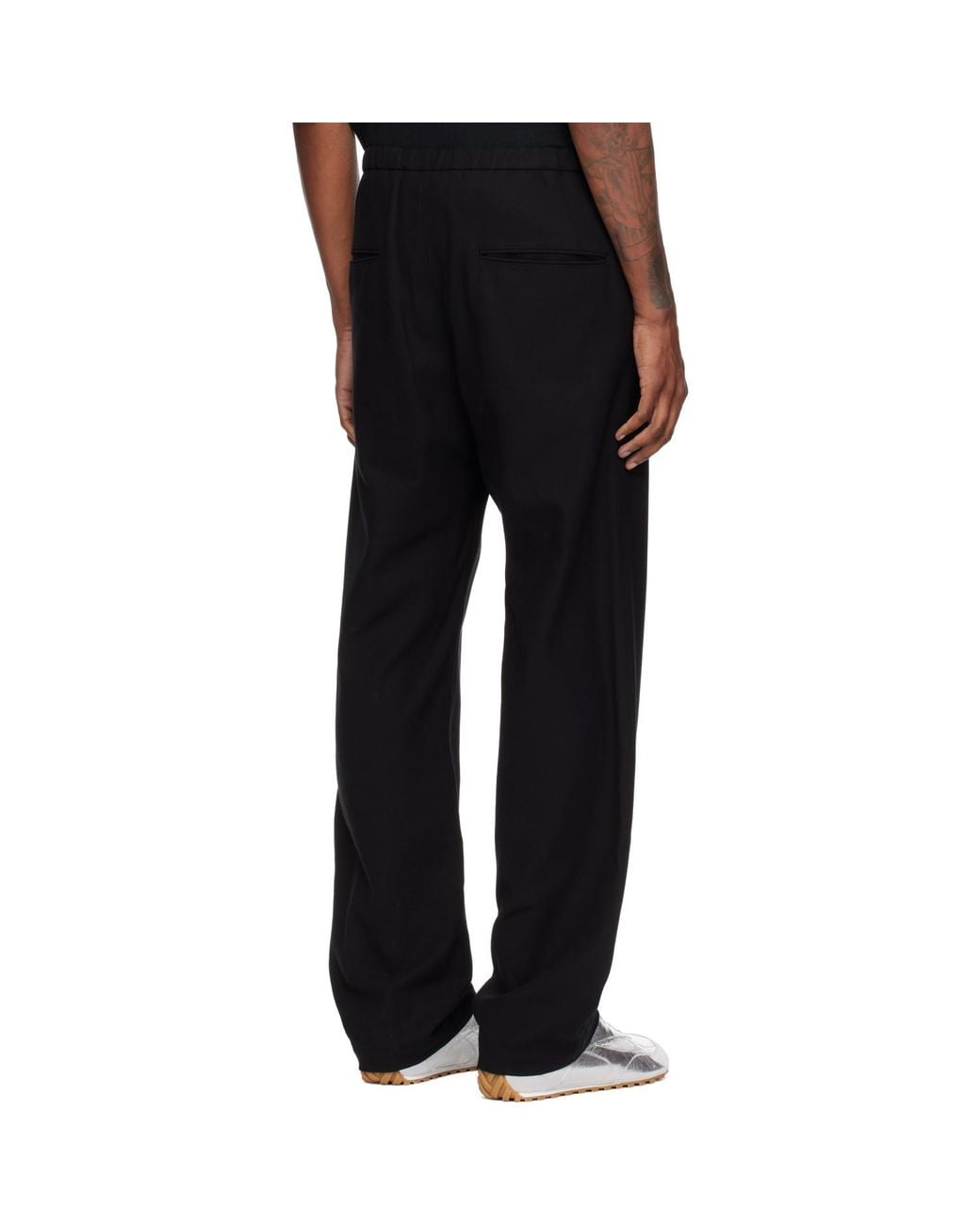 Maison Mihara Yasuhiro Black Twill Flare Pants for men