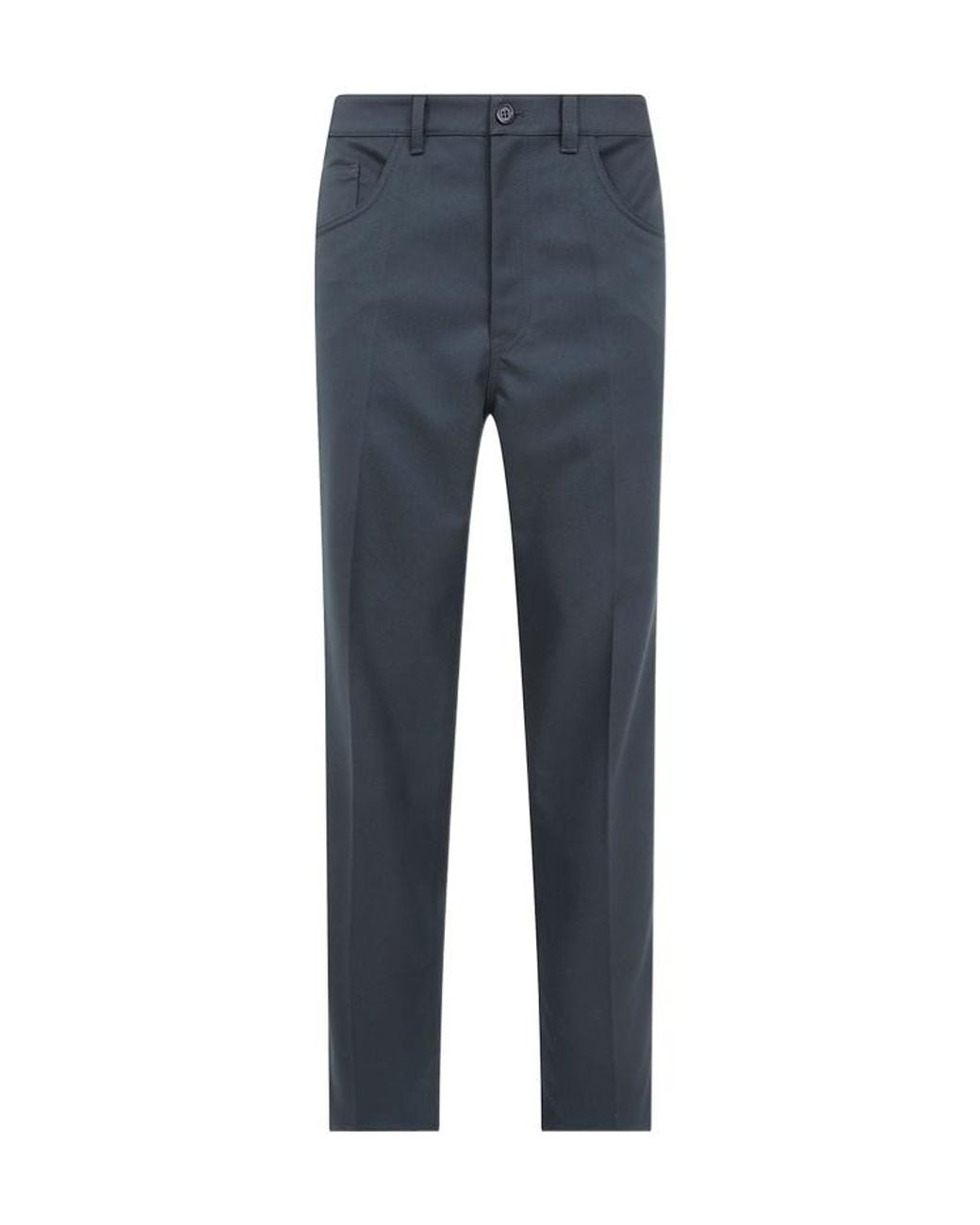 Marni Blue Pleated Straight Leg Pants for men