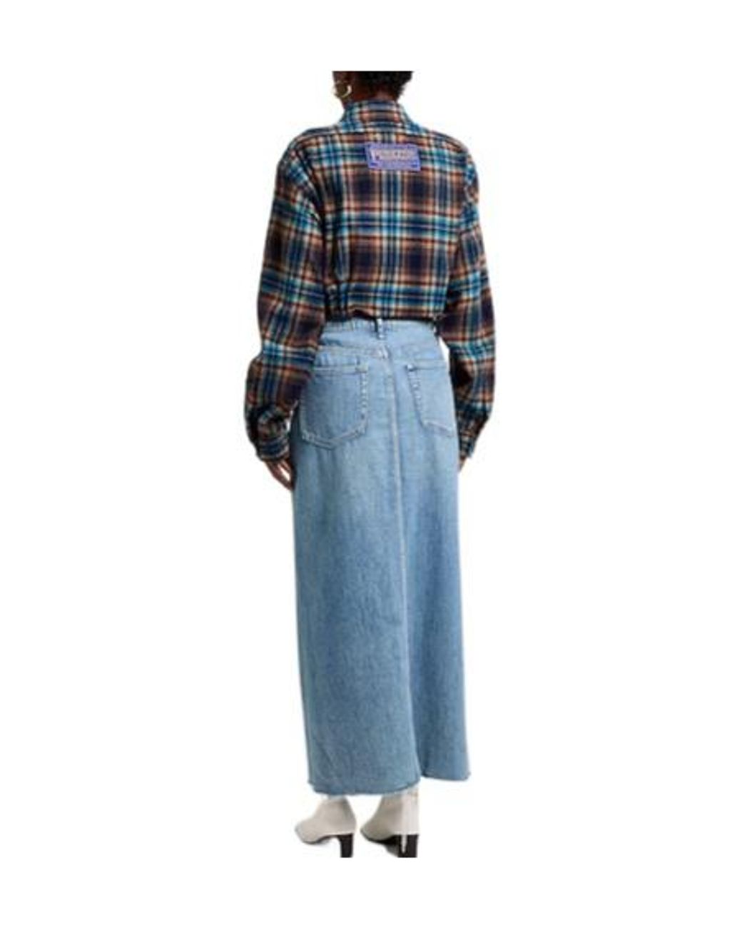 Maison Margiela Blue Plaid Wool Shirt