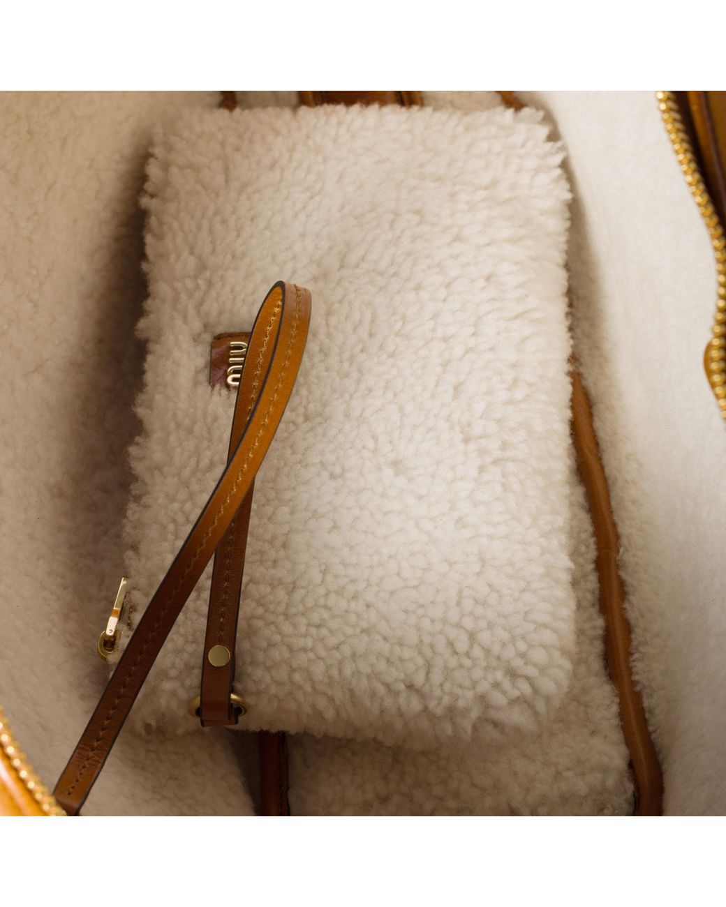 Miu Miu Multicolor Beau Shearling Top-Handle Bag
