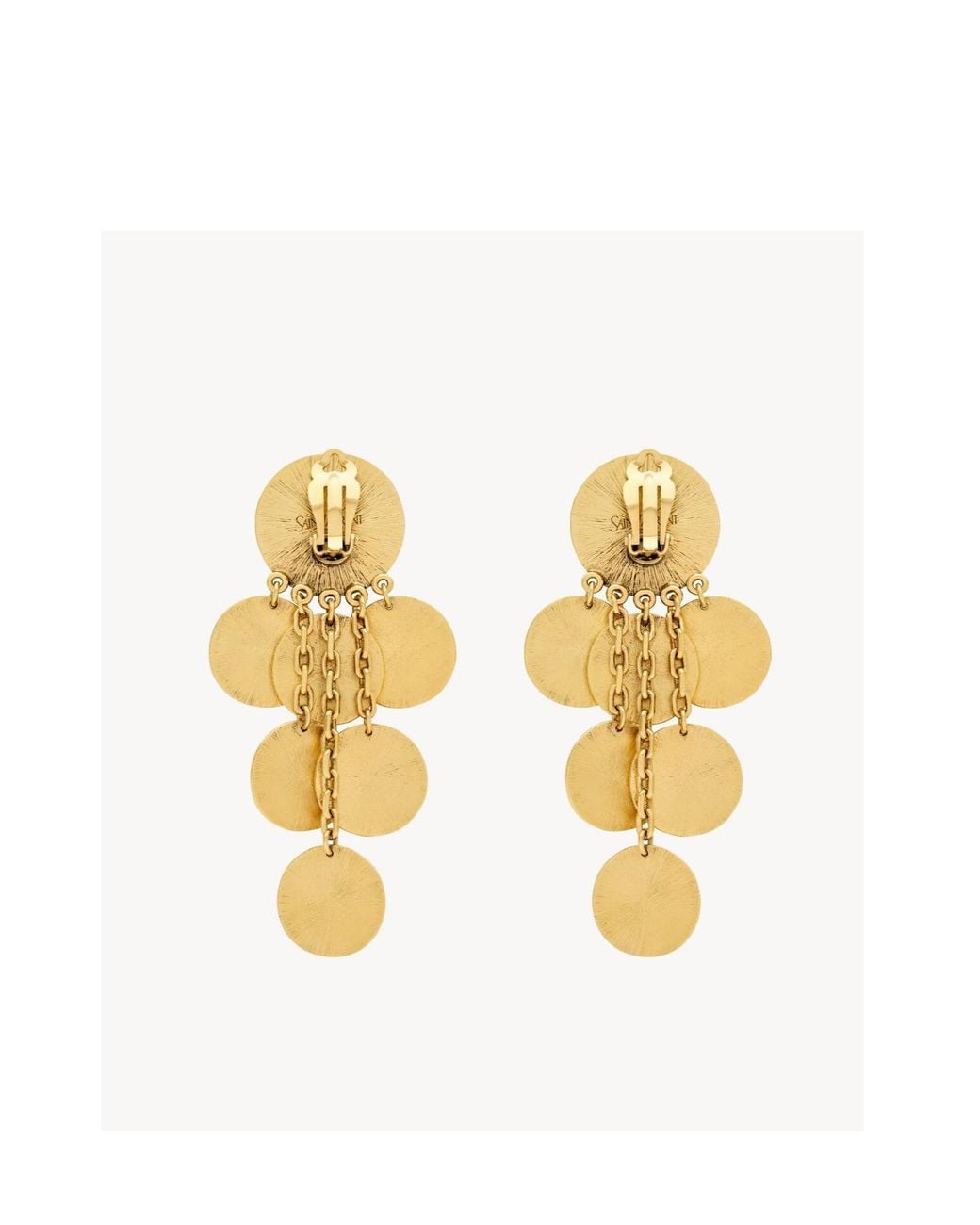 Saint Laurent Metallic Yves Charm Earrings