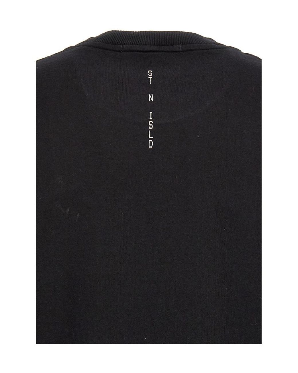 Stone Island Black Compass-Motif Crew-Neck T-Shirt for men