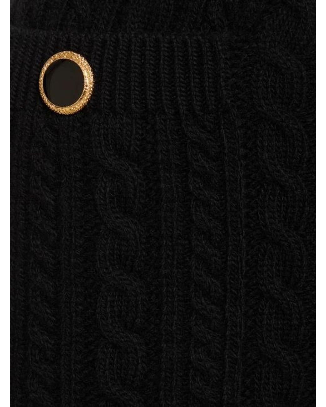 Alessandra Rich Black Mini Knitted Skirt