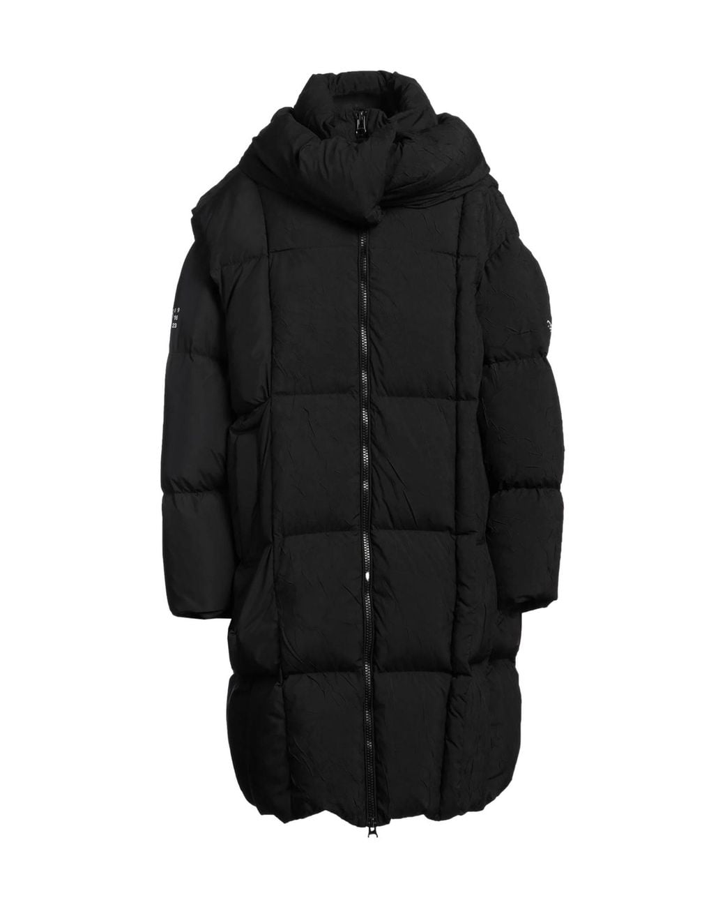 MM6 by Maison Margiela Black Printed Longsleeve Down Coat