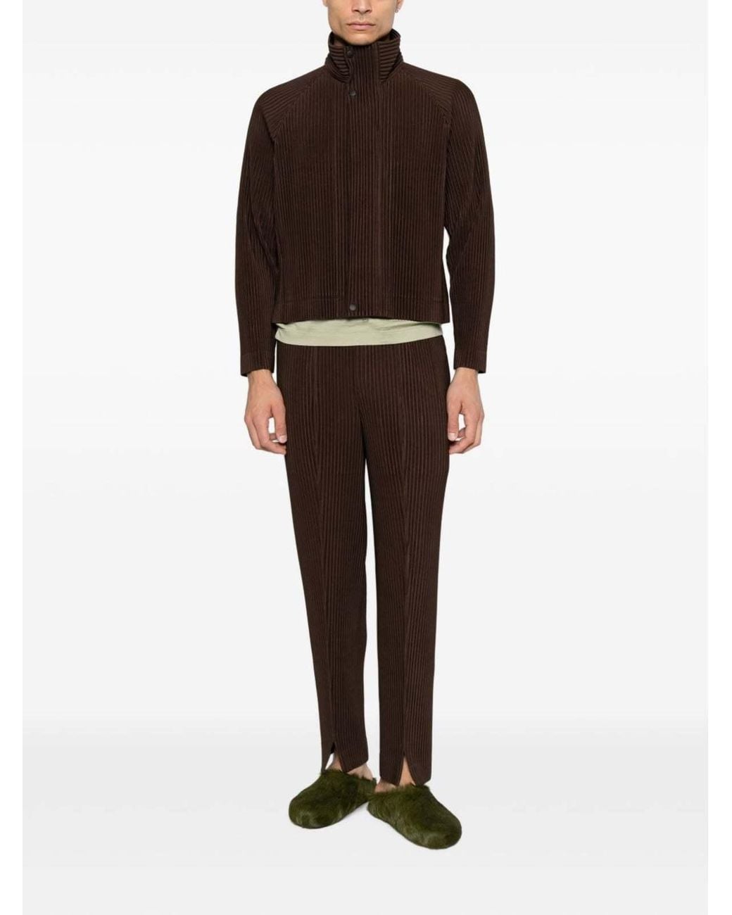 Homme Plissé Issey Miyake Brown Homme Plissé Issey Miyake Tailored Pleats Jacket for men