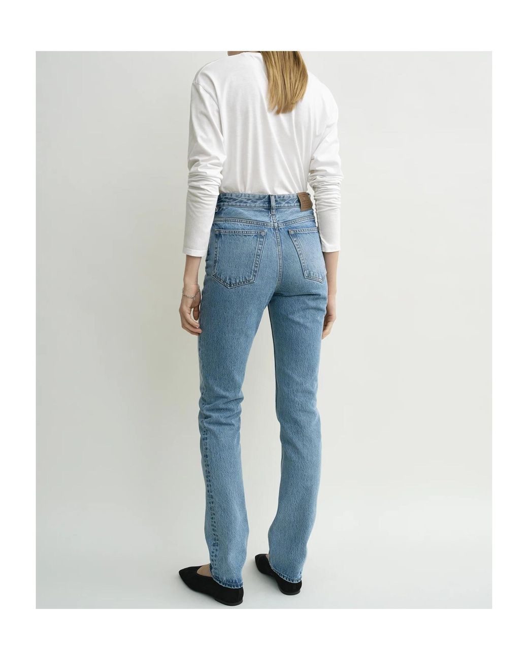 Totême Blue Totême Logo-Patch High Waist Jeans