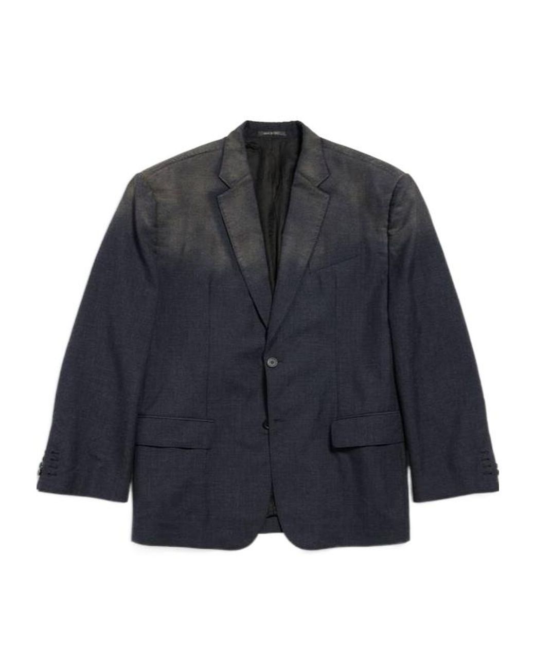 Balenciaga Blue Wool Faded Blazer for men