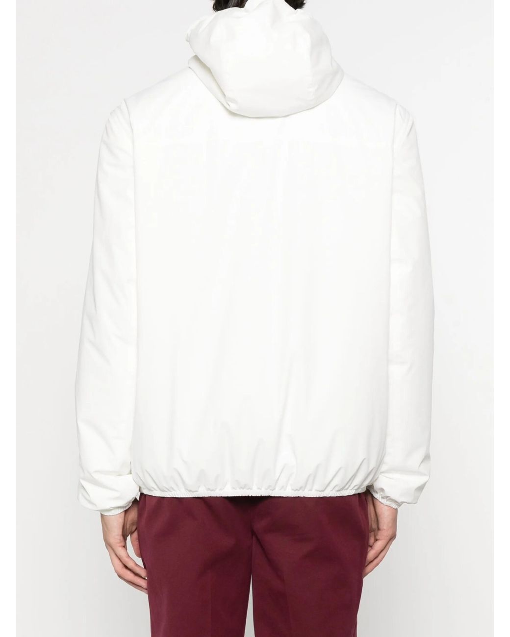 Brunello Cucinelli White Hooded Zip-Fastening Jacket for men