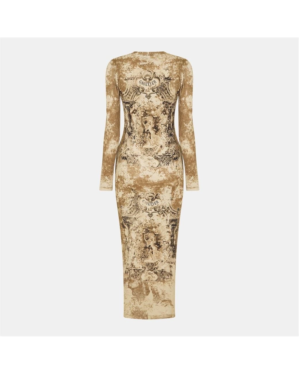 Jean Paul Gaultier Metallic Printed Dress