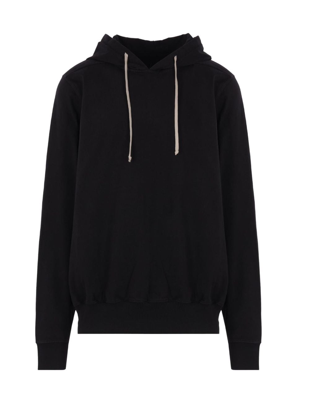 Rick Owens Black Oversized Drawstring Hoodie for men
