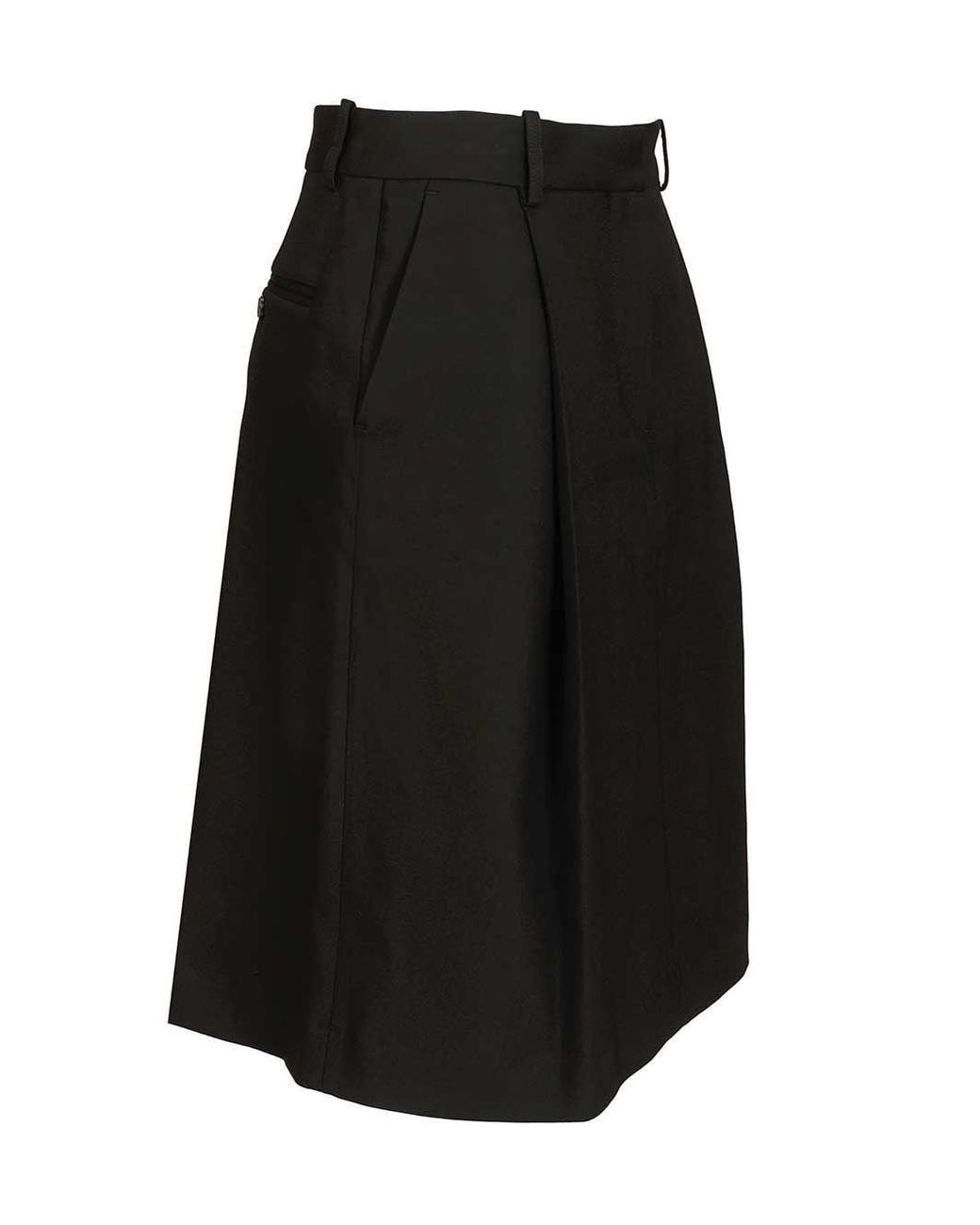 Totême Black Pleated Midi Skirt