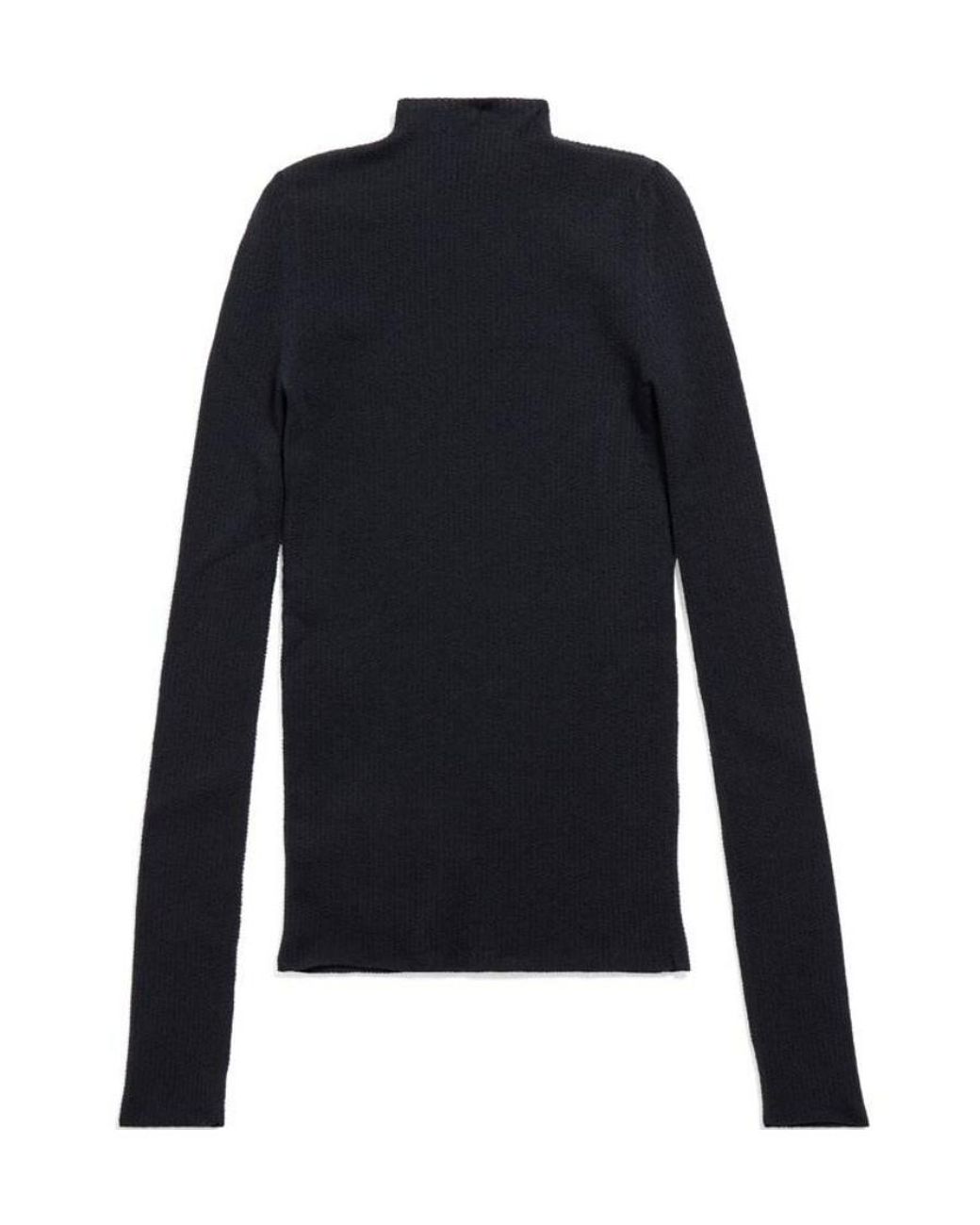 Balenciaga Blue High-Neck Knitted Top