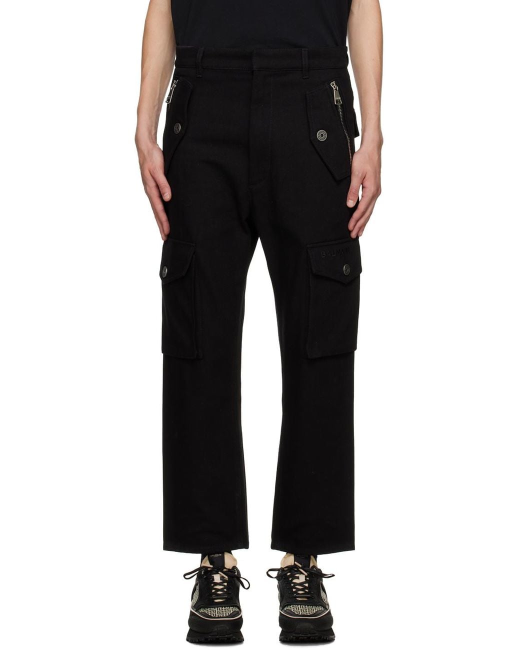 Balmain Black Cargo Trousers for men