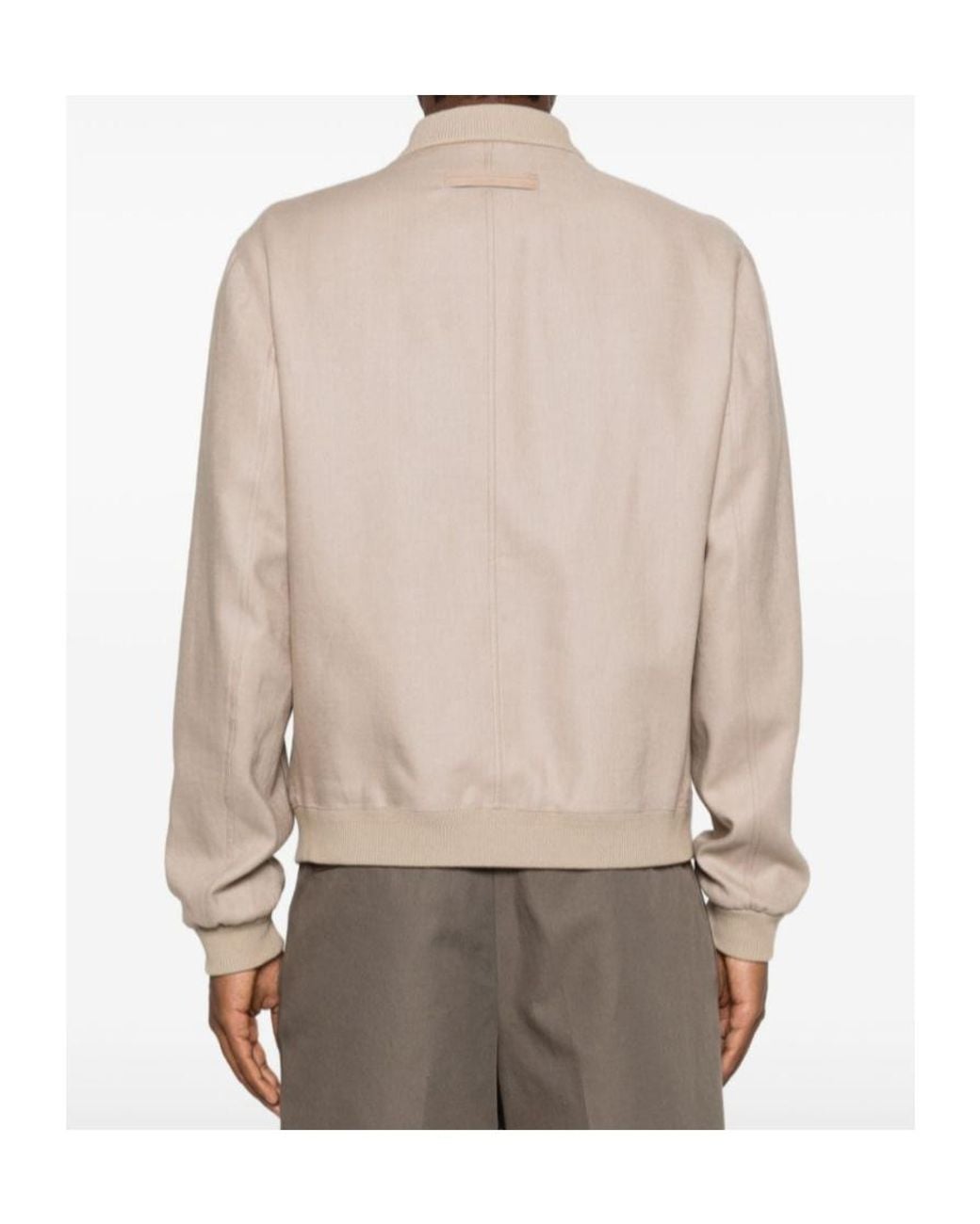 Zegna Natural Zip-Up Bomber Jacket for men