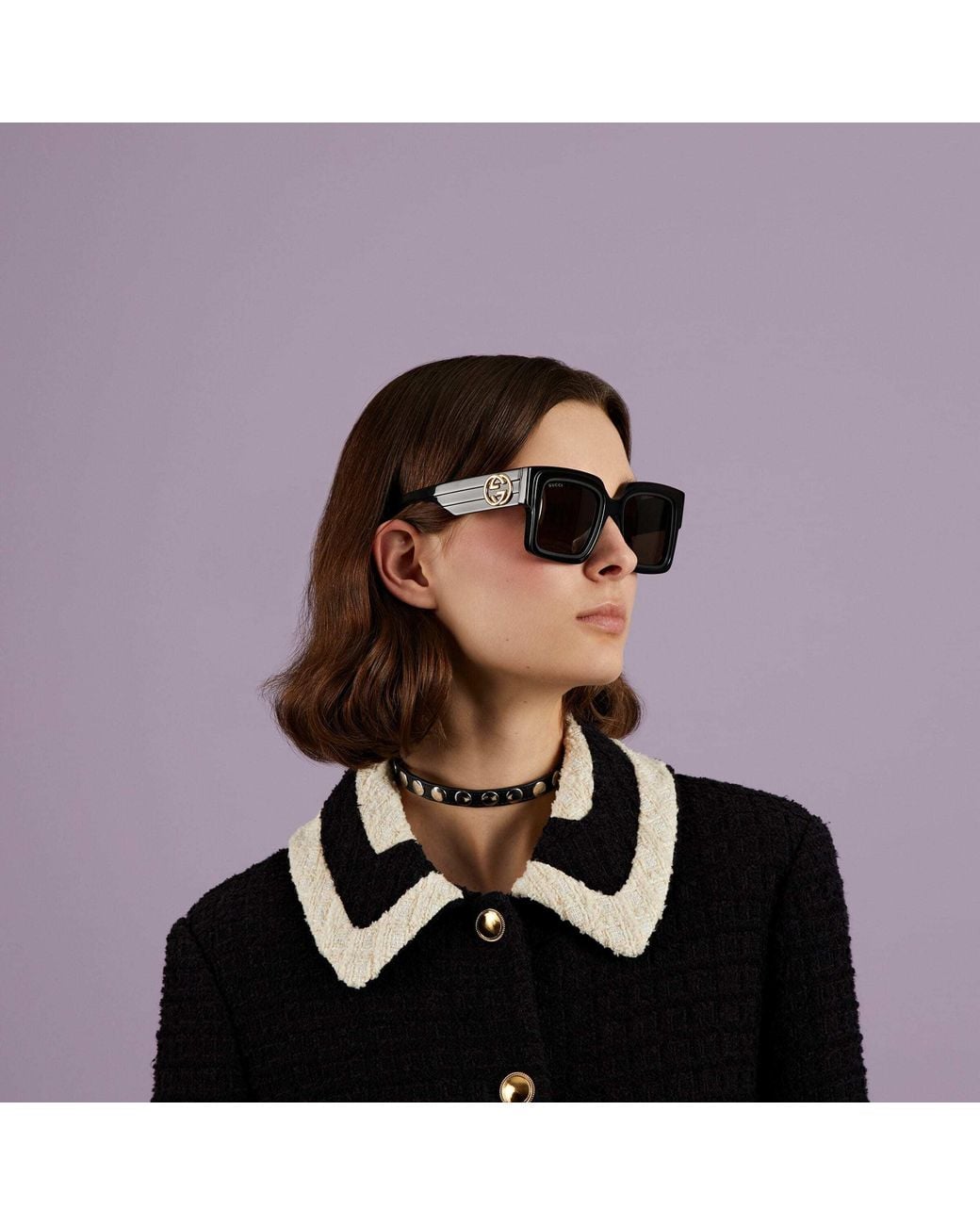 Gucci Multicolor Eyewear Logo-Plaque Oversized-Frame Sunglasses