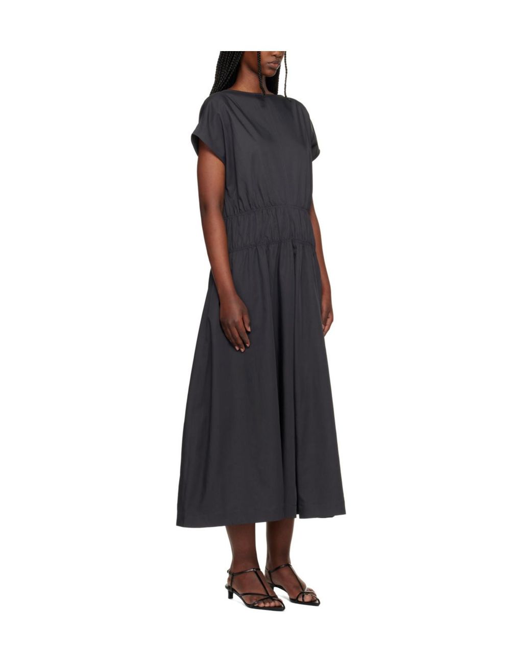 Studio Nicholson Black Simos Ruched Waist Dress