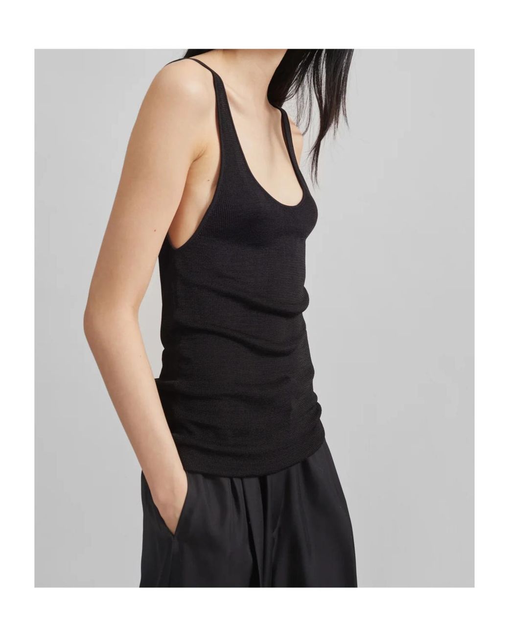 Frankie Shop Black Rivo Knitted Tank Top