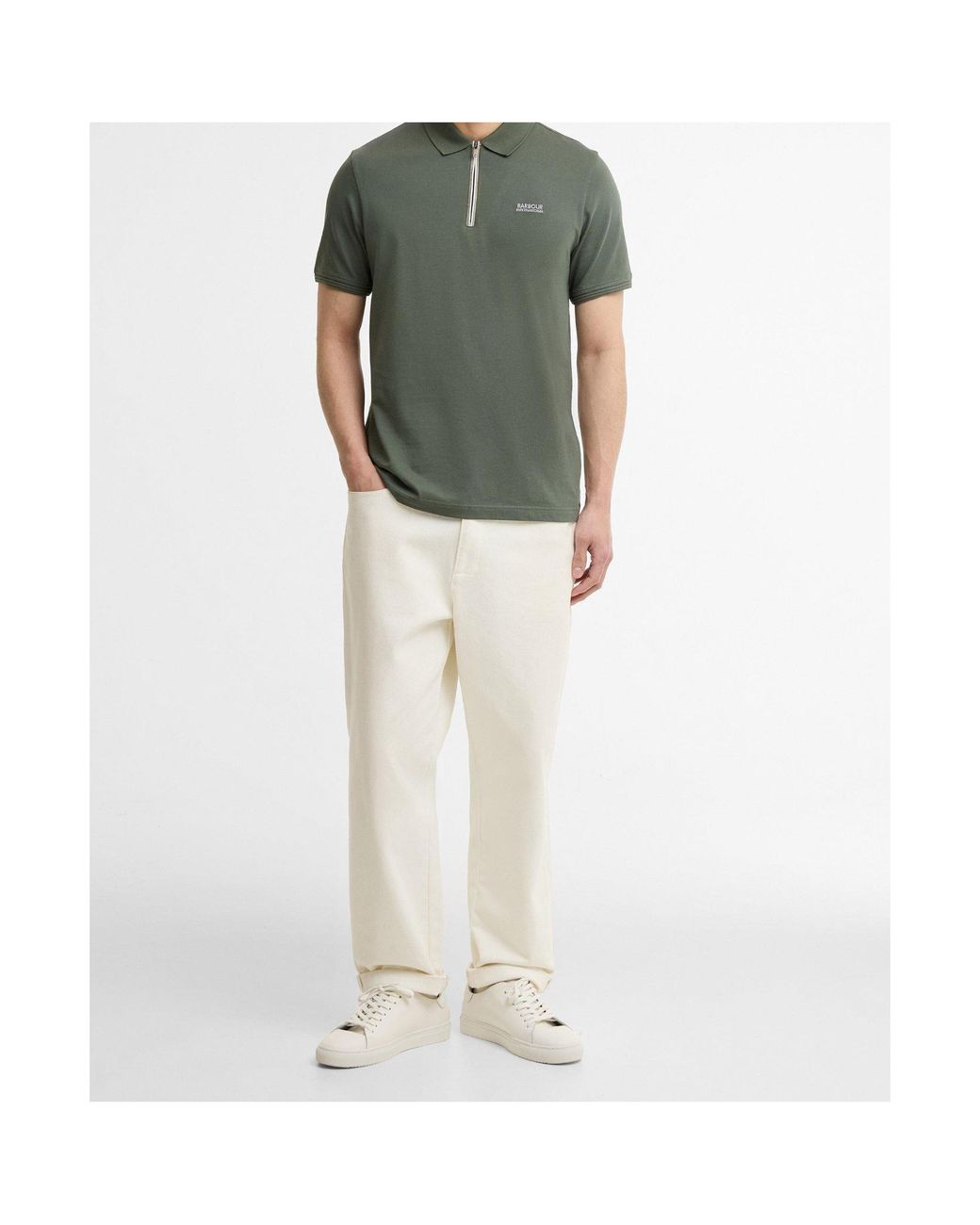 Barbour Green Short-Sleeved Polo Shirt for men