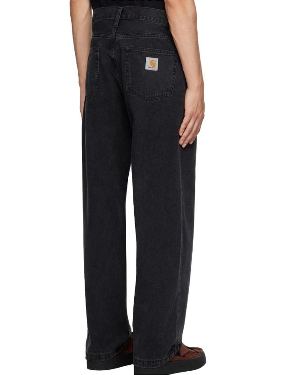 Carhartt Blue Wip Logo Patch Wide Leg Jeans for men