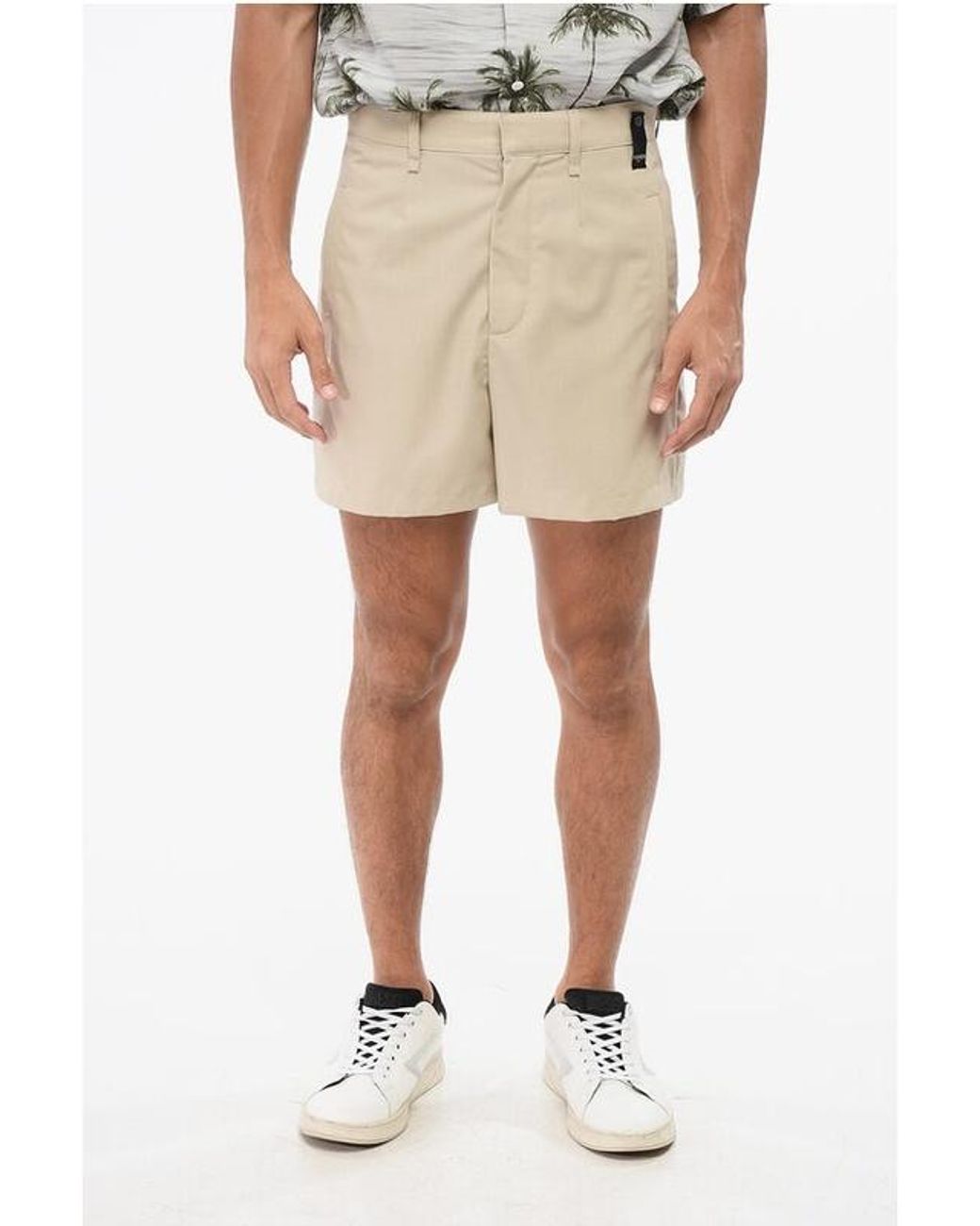 Fendi Natural Logo Patch Bermuda Shorts for men