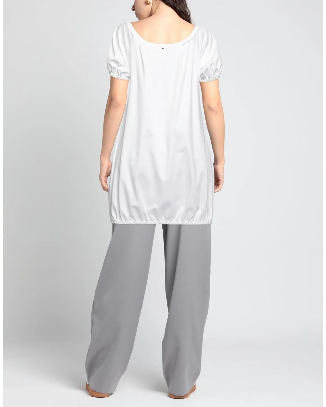 Sportmax White Solid Color Short Sleeve T-Shirt