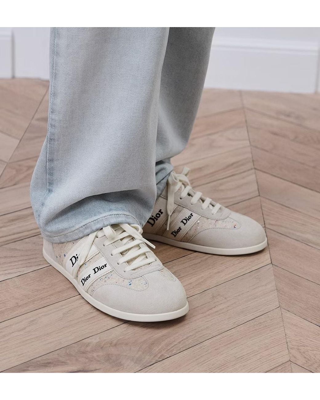 Dior White Ribbon Sneaker