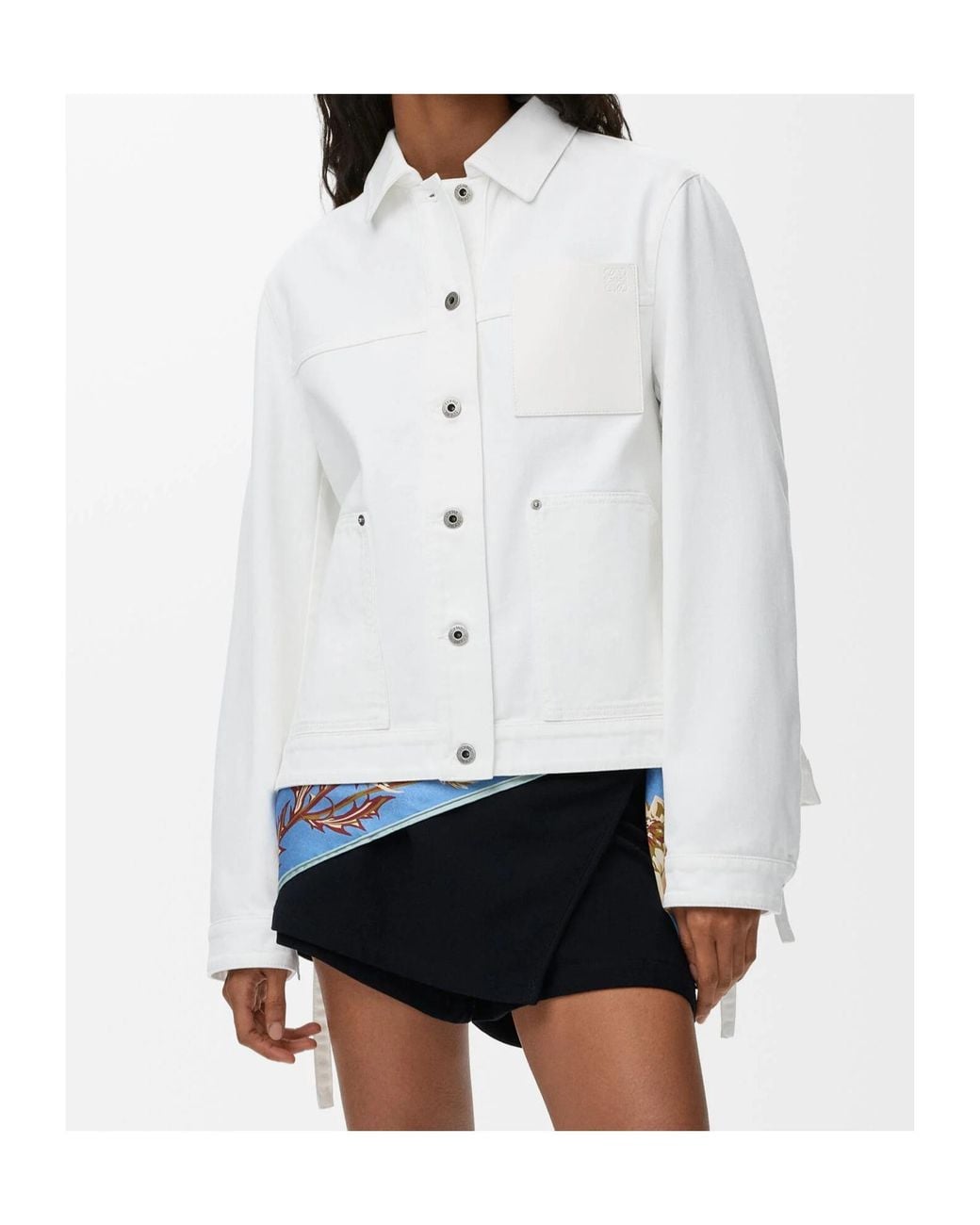 Loewe White Side-Slit Denim Jacket