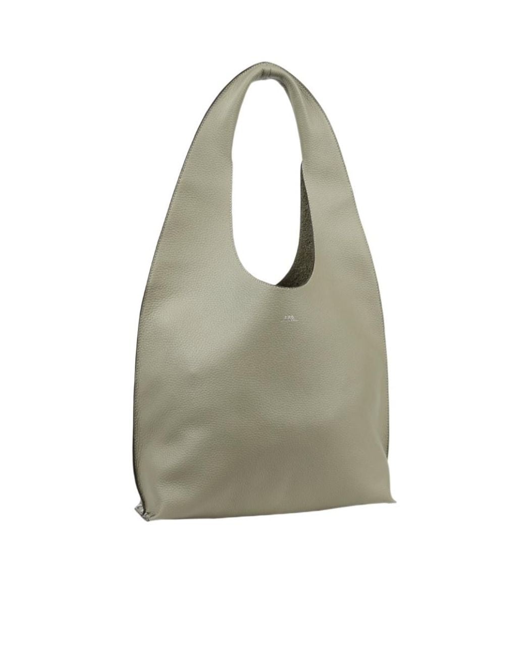 A.P.C. Gray Neige Clou Pebbled-Leather Tote Bag