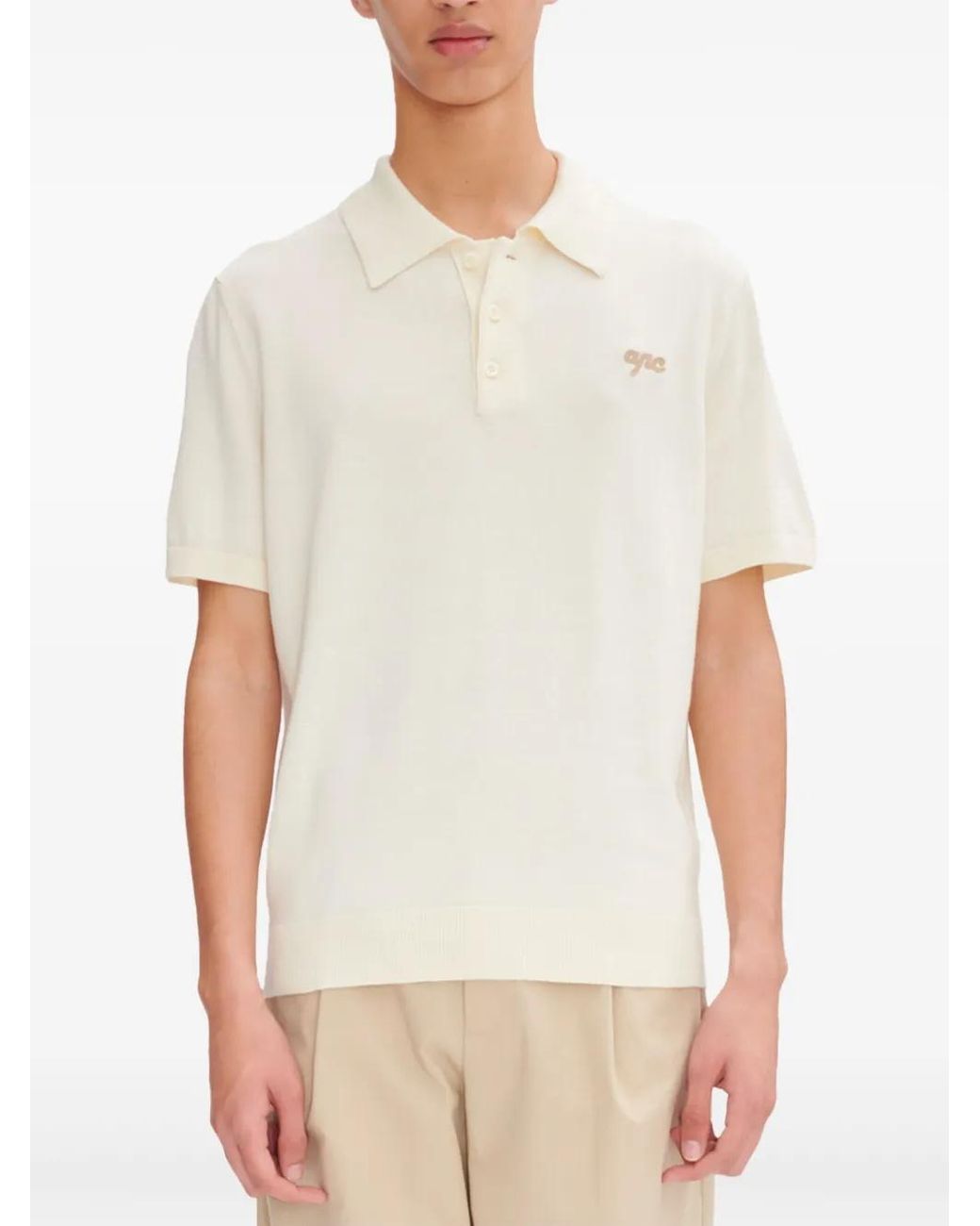 A.P.C. White Polo Gregorio Cogdkh23393 for men