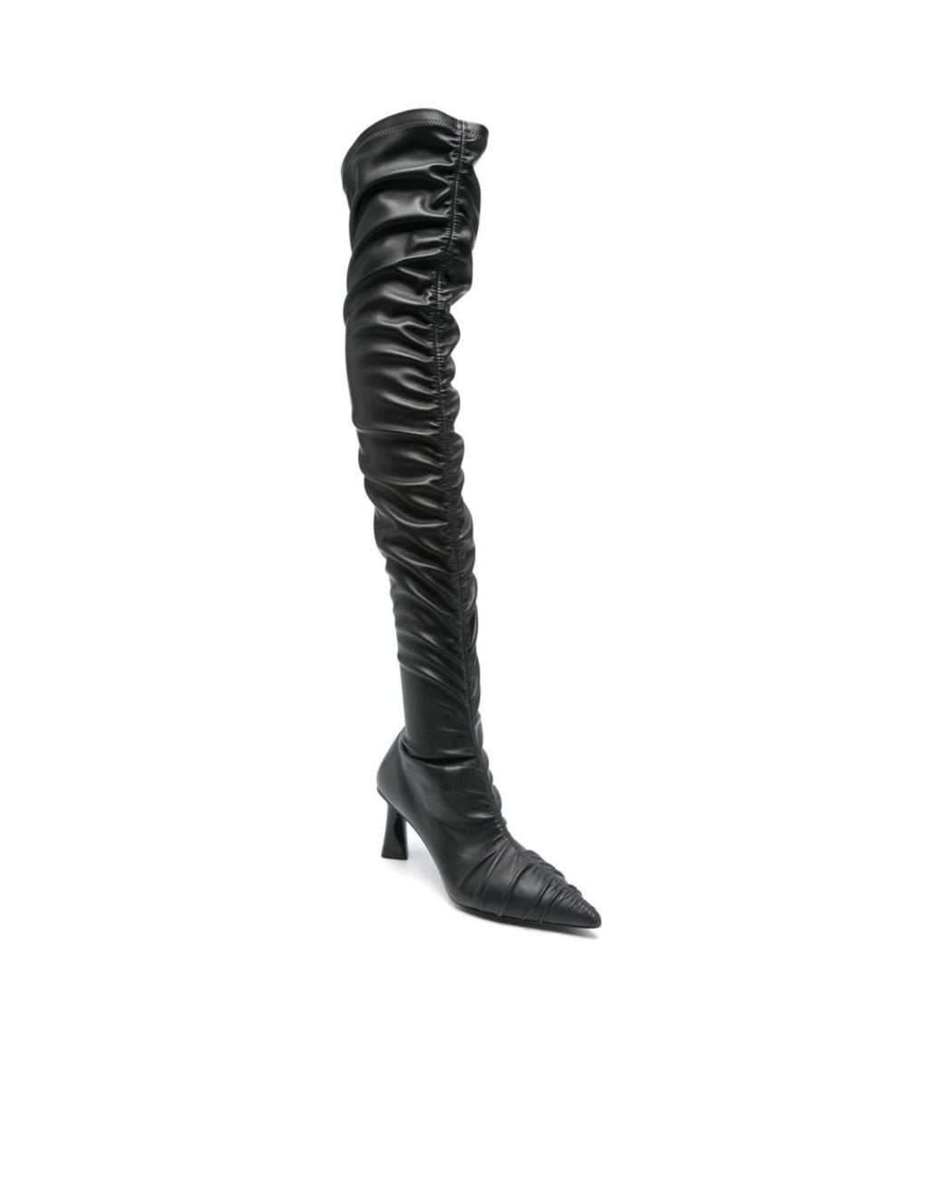 Stella McCartney Black Elsa Ruched Thigh-High Boots