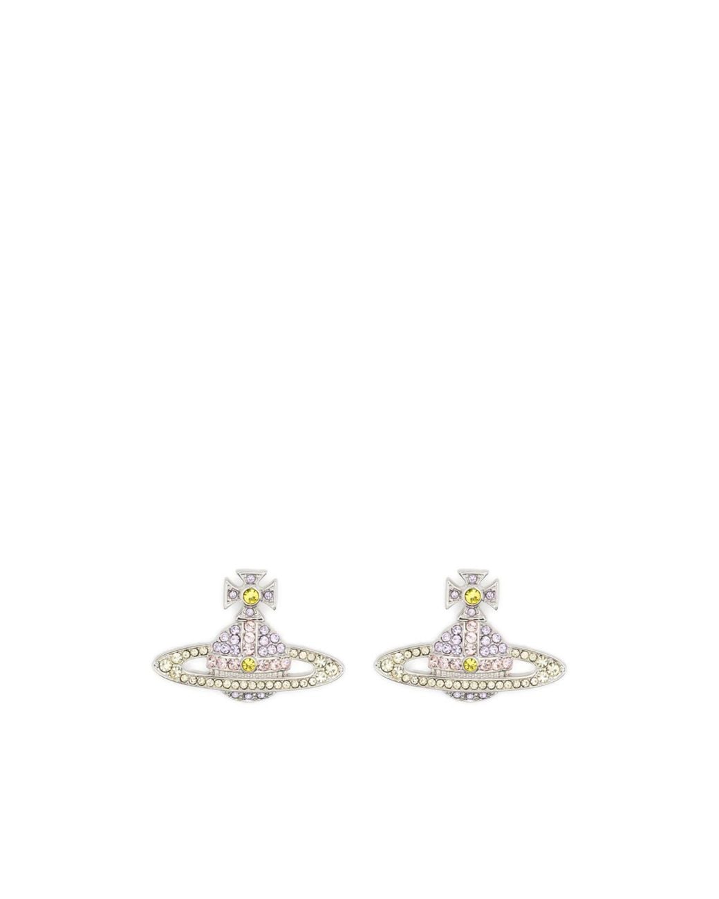 Vivienne Westwood White Logo Embellished Earrings
