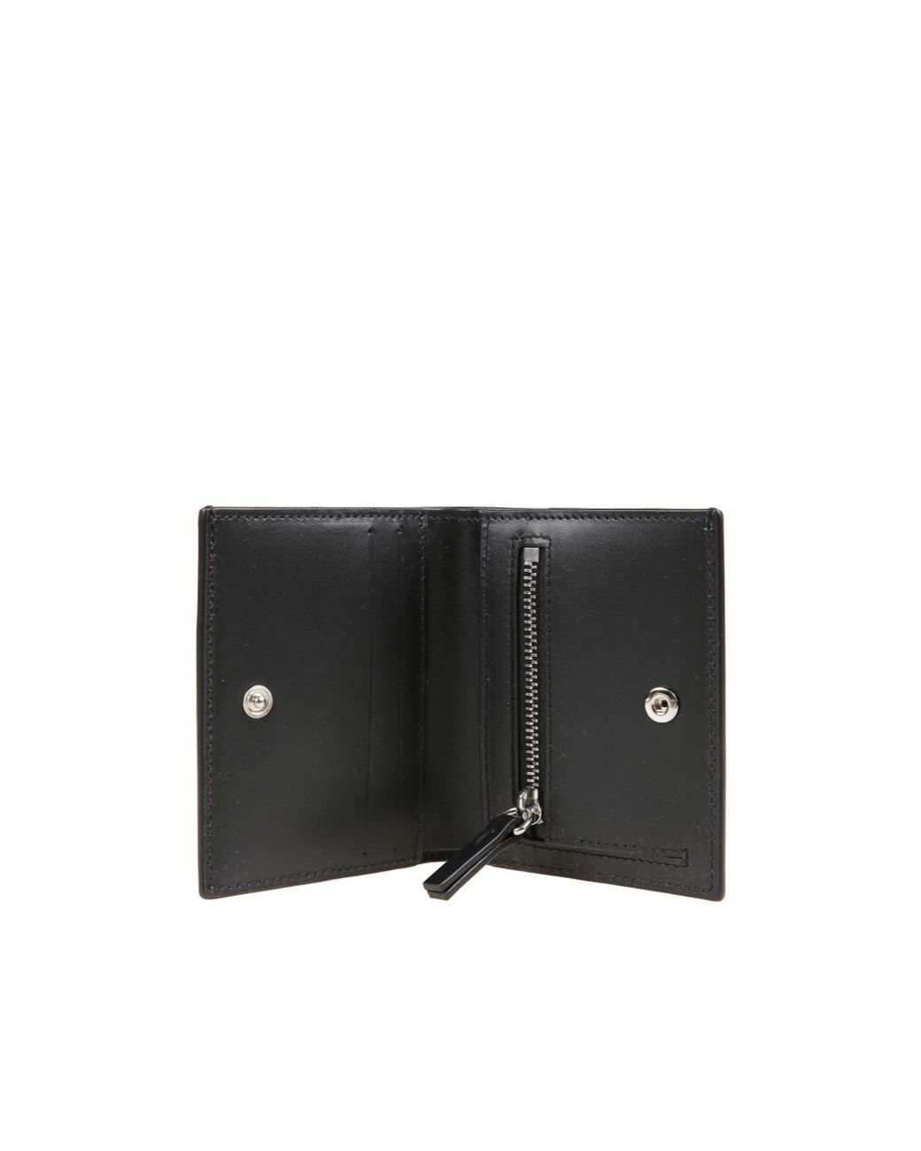 MM6 by Maison Margiela Black Logo-Patch Bi-Fold Wallet for men