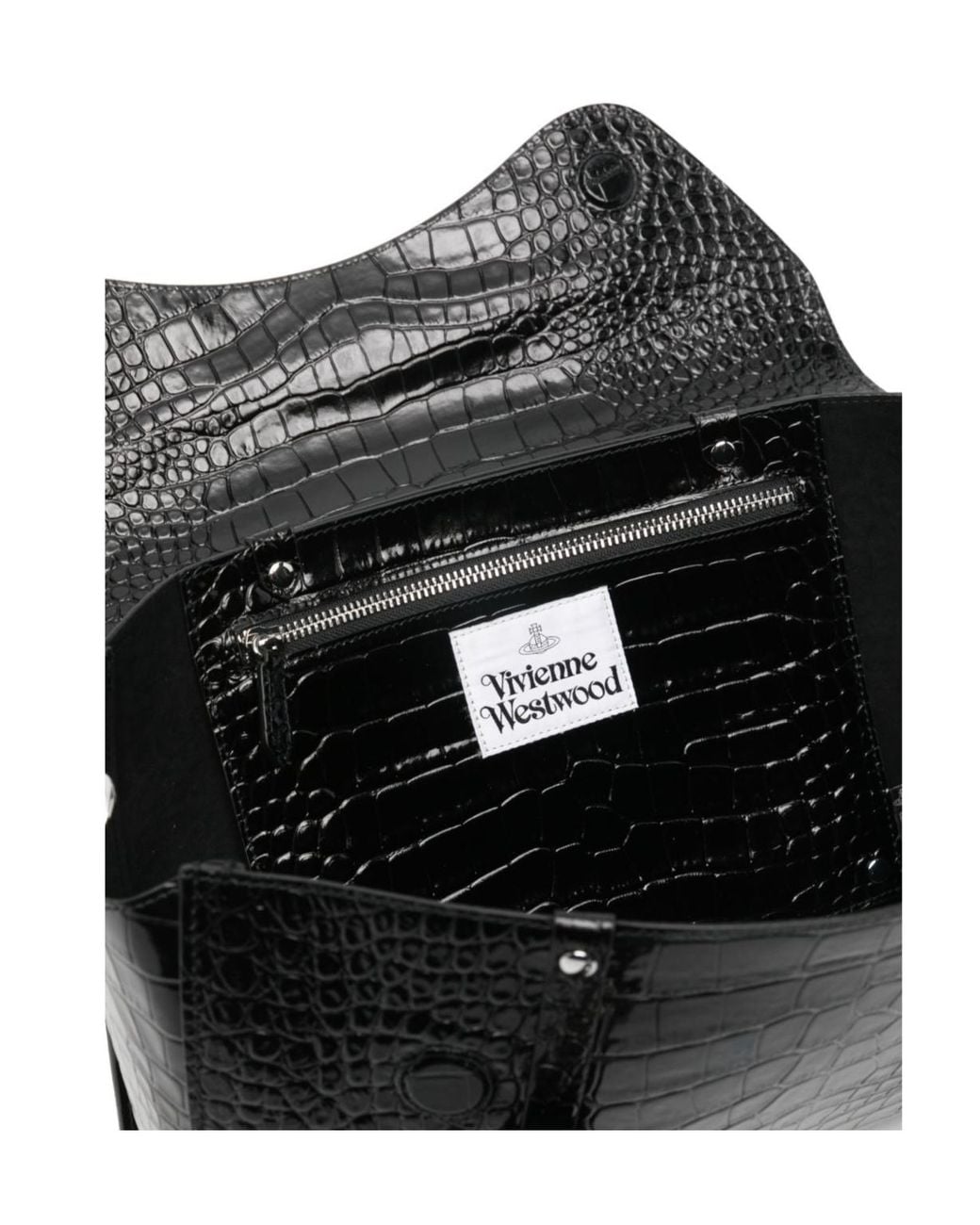 Vivienne Westwood Black Textured Flap Shoulder Bag