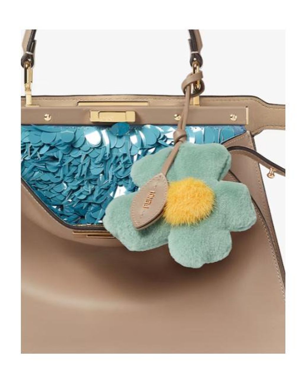 Fendi Blue Sunny Side Flowers Shearling Charm