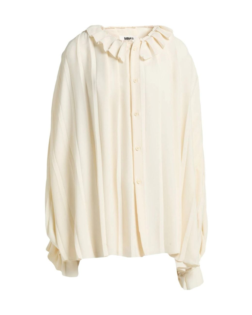 MM6 by Maison Margiela White Loose-Fitting Long-Sleeved Top