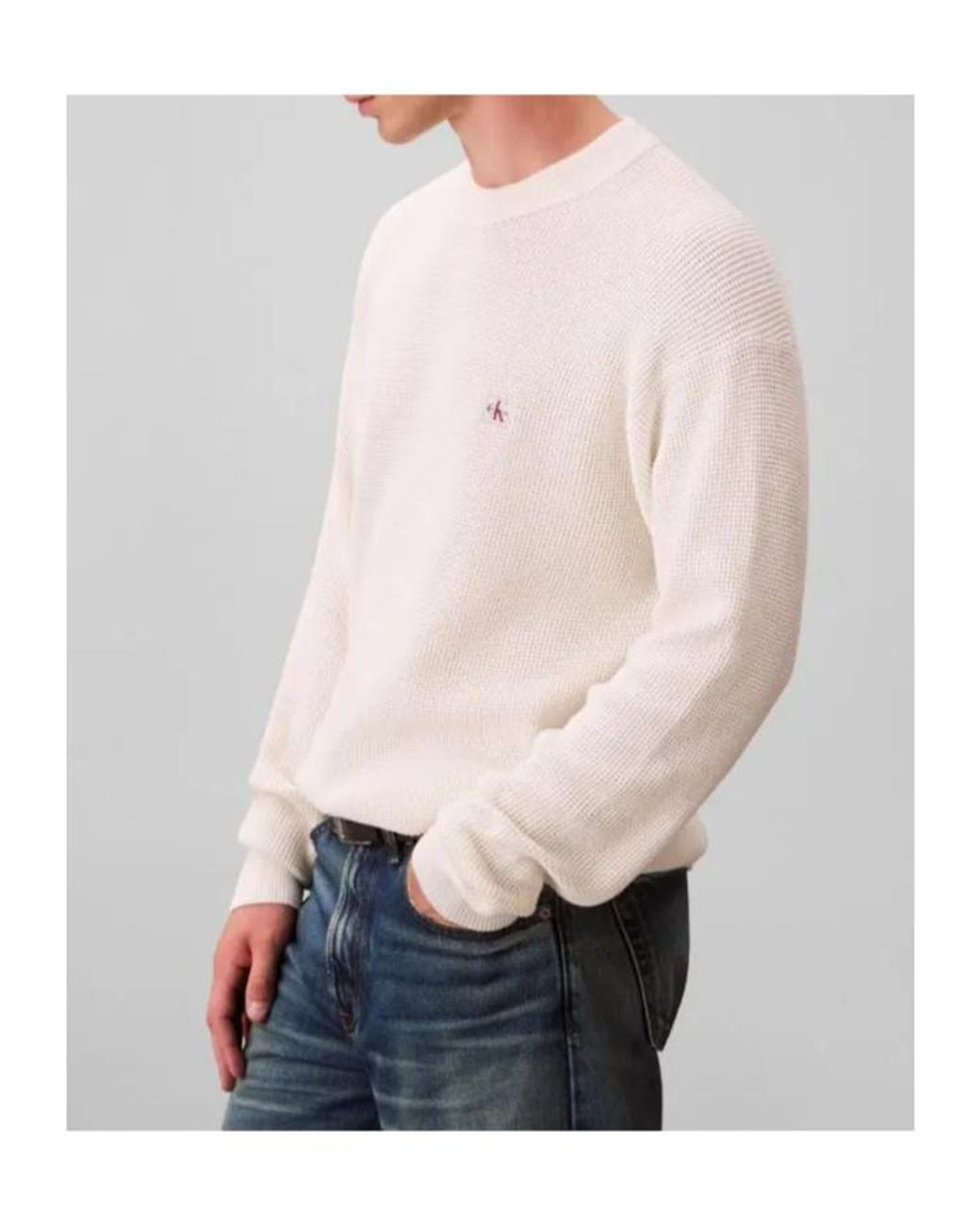 Calvin Klein Multicolor Waffle Knit Jumper for men