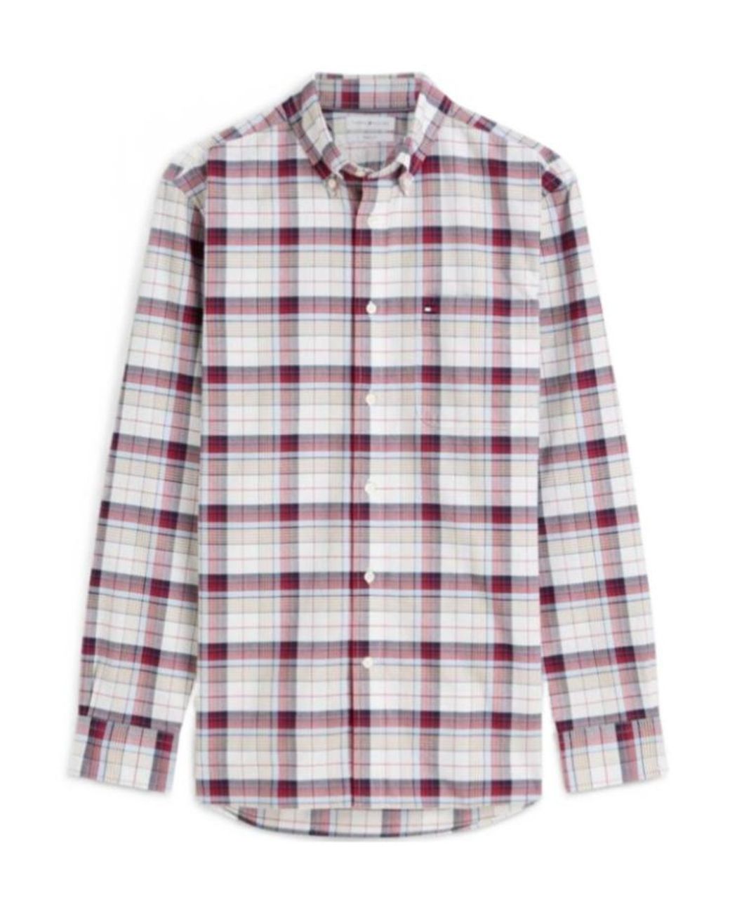 Tommy Hilfiger Red Check-Print Button-Down Shirt for men