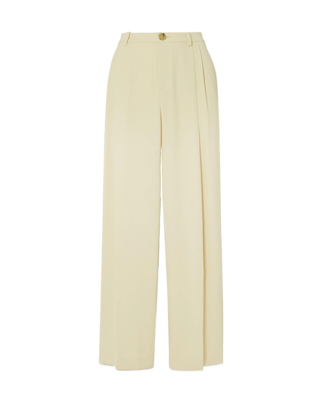 Vince White Pleated Recycledcrepe Wideleg Trousers