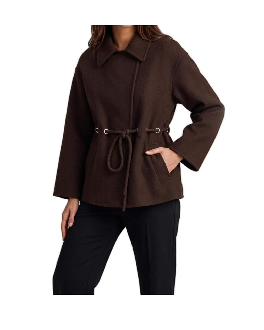 Ba&sh Brown Drawstring-Waist Parka