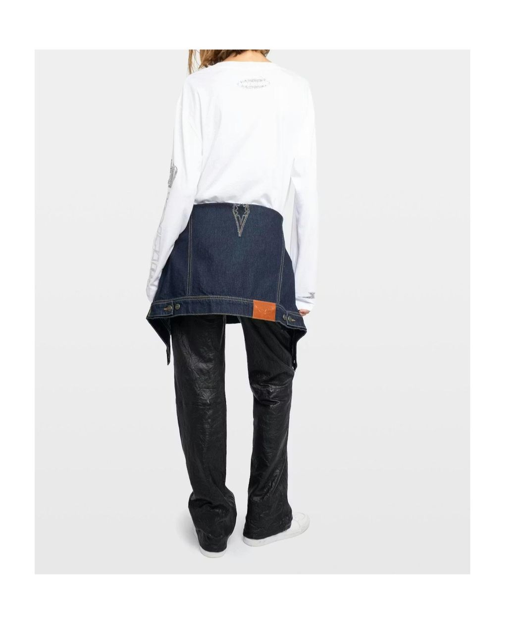 Zadig & Voltaire White Strass Multi Cross Top
