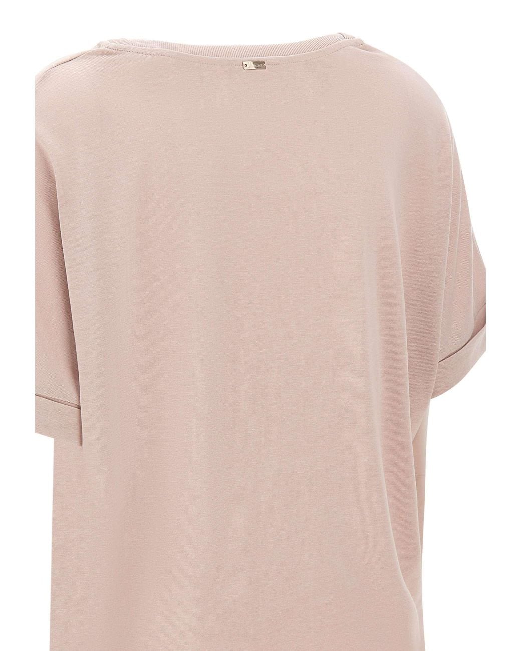 Herno Pink Resort Pleated Jersey T-Shirt