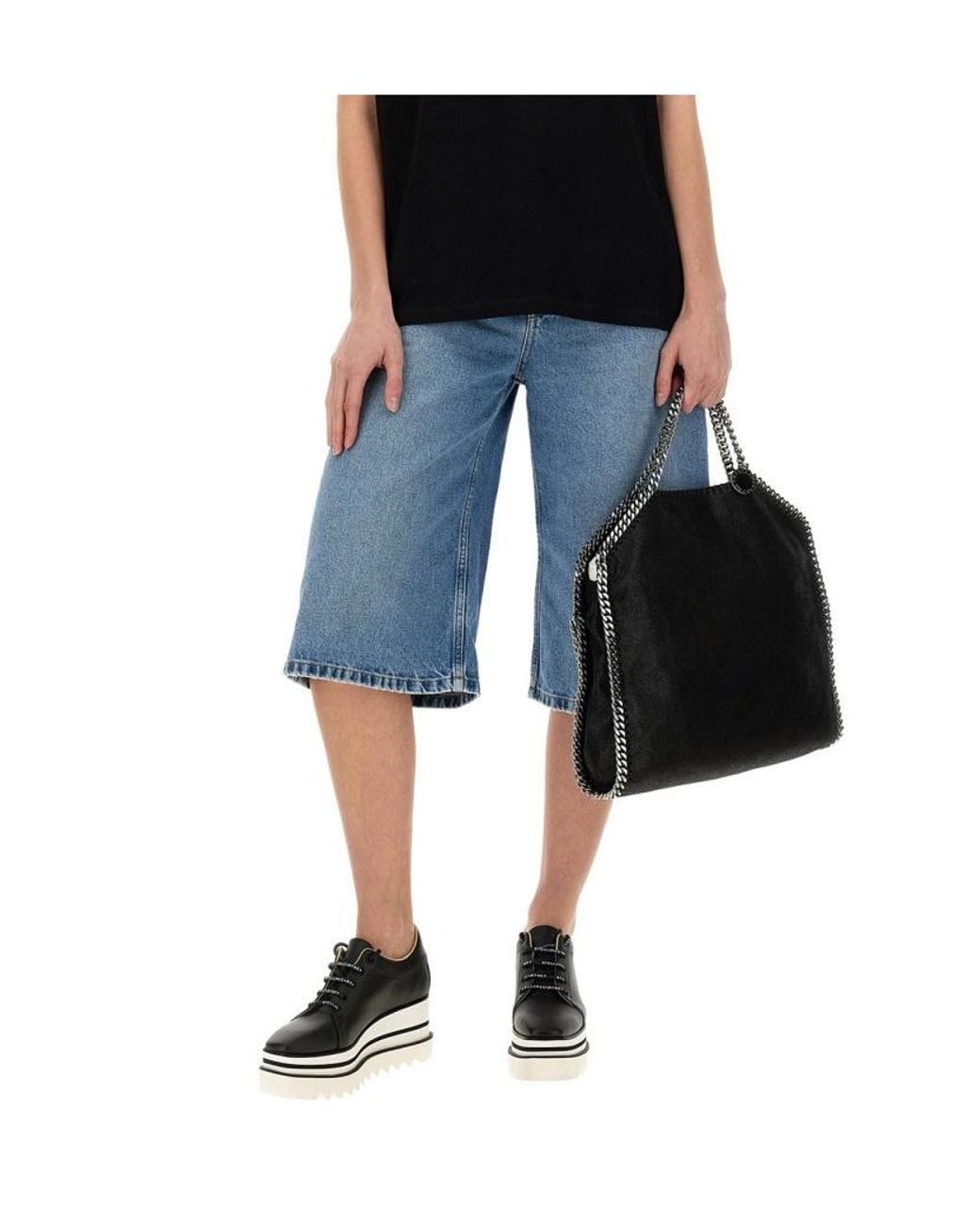 Stella McCartney Blue Straight Leg Denim Shorts