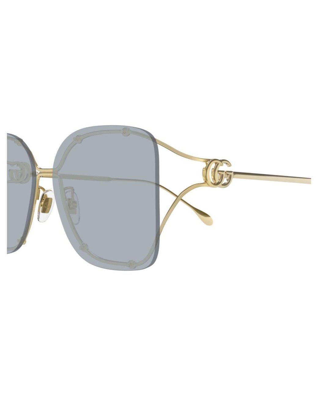 Gucci Metallic Eyewear Square-Frame Sunglasses