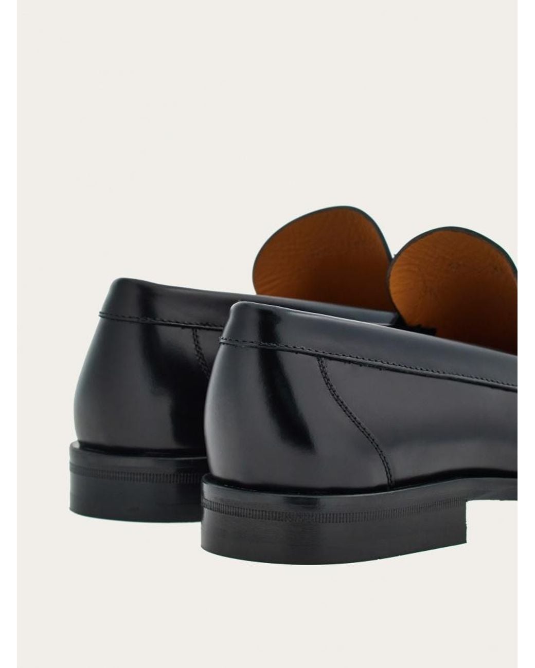 Ferragamo Black Round-Headed Love Shoes for men