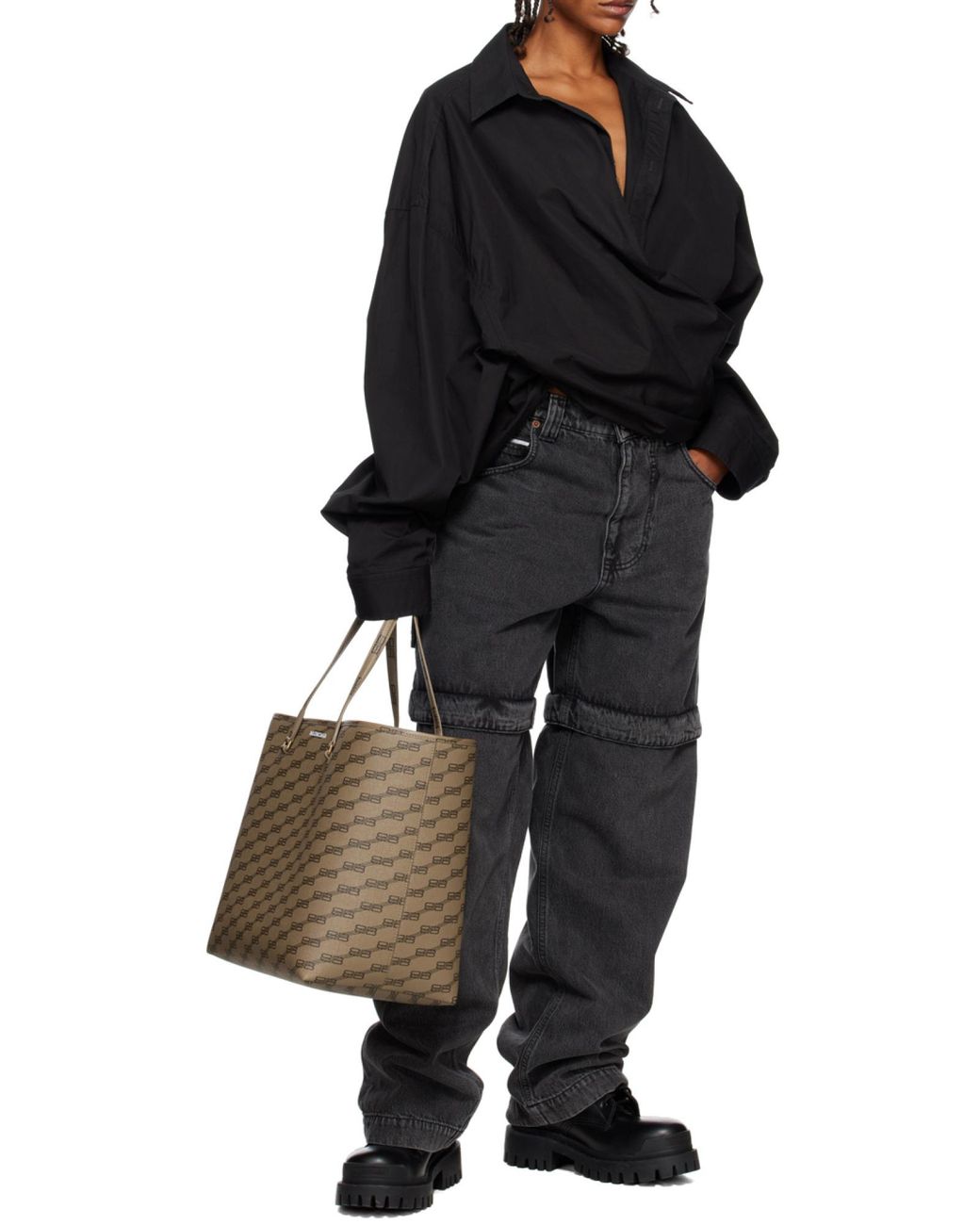 Balenciaga Natural Signature Large Shopper Tote Bag for men