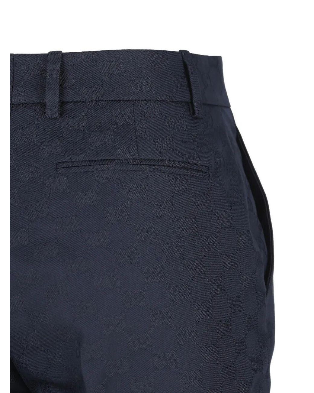 Gucci Blue Jacquard Tailored Trousers