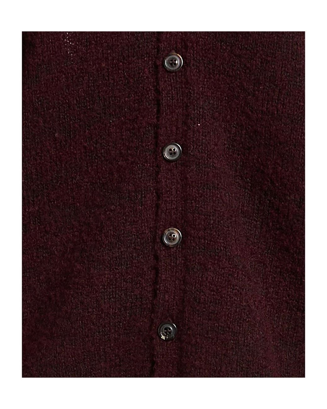 Maison Margiela Purple Two-Tone Knit Cardigan